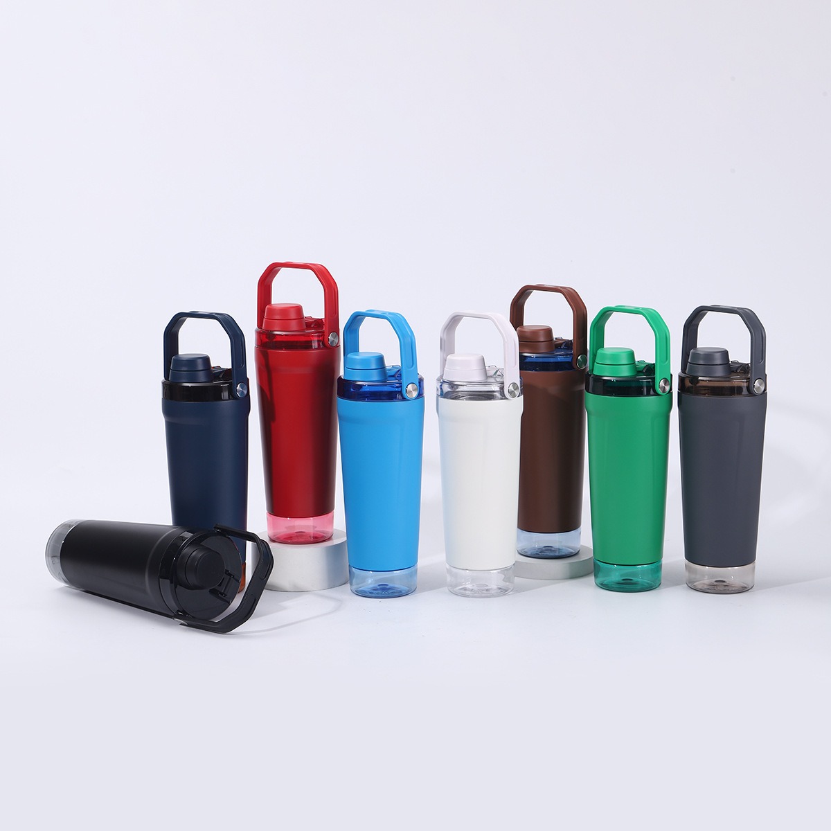 Sam's Portable Sports Shaker Bottle with Storage Compartment, Leak-Proof, Carry Handle for Gym & Outdoor